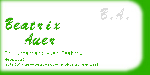 beatrix auer business card